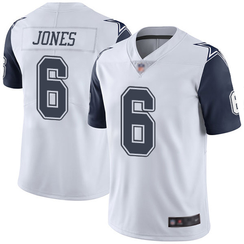Men Dallas Cowboys Limited White Chris Jones #6 Rush Vapor Untouchable NFL Jersey->women nfl jersey->Women Jersey